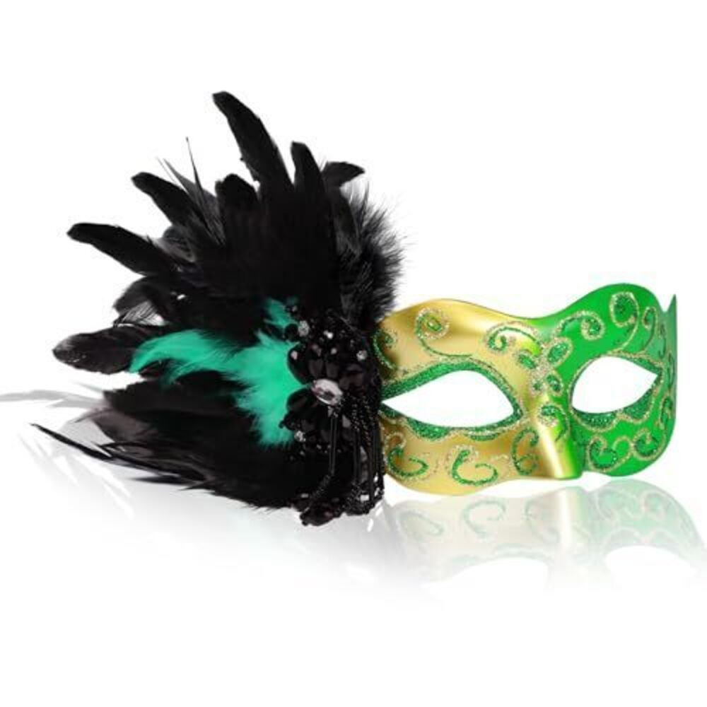 2274 Masquerade Mask Venetian Party Mask Costume Mask with Feathers